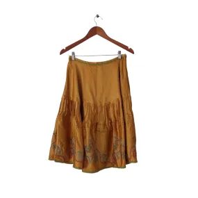 Massimo Dutti Mustard Satin Skirt | Gently Used |