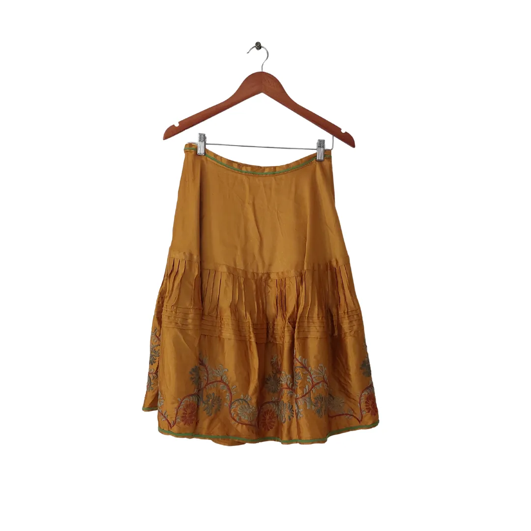 Massimo Dutti Mustard Satin Skirt | Gently Used |