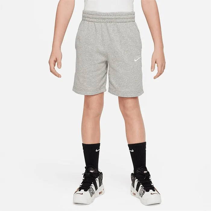 NIKE JUNIOR CLUB FLEECE FRENCH TERRY GREY SHORTS