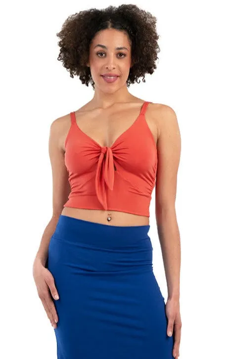 Nude Crop Top With Adjustable Front Knot (M)