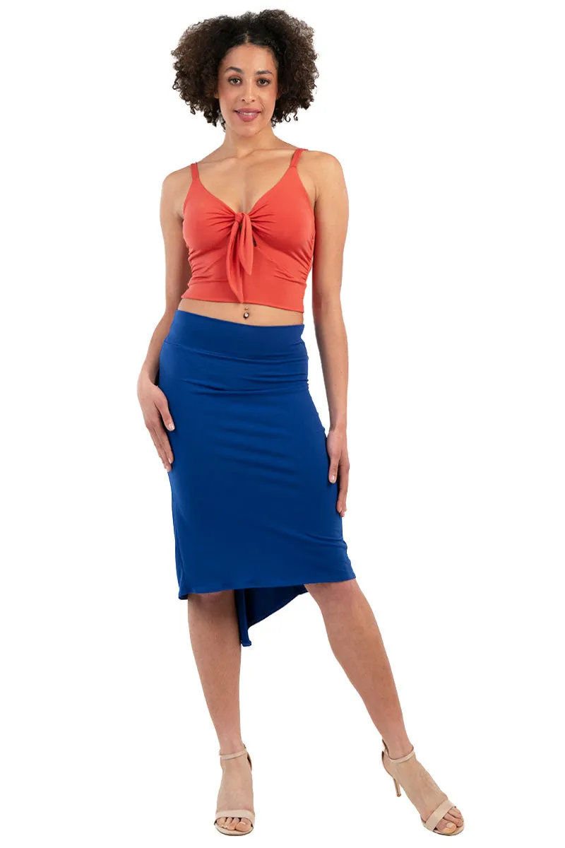 Nude Crop Top With Adjustable Front Knot (M)