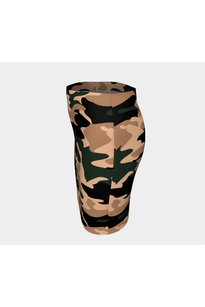 Nude Tone Camouflage Fitted Skirt