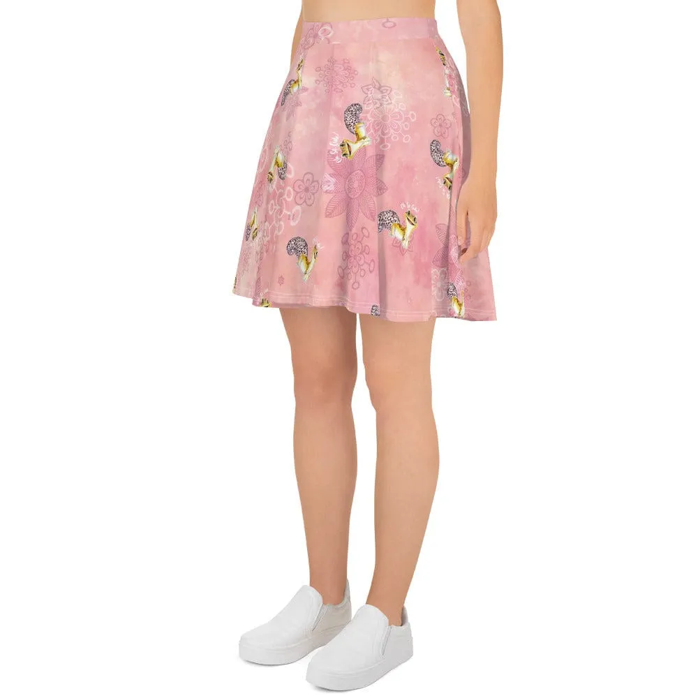 Oh so Cute Leopard Gecko Skater Skirt, Cute Reptile Lizard Bottom