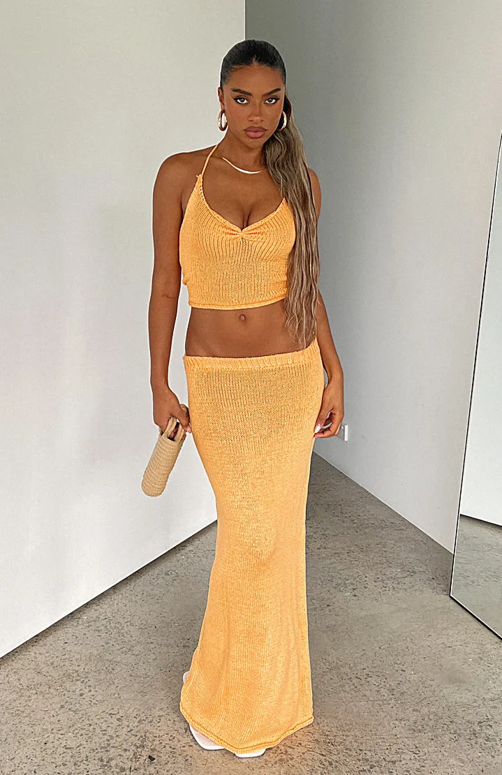 One Time Offer Crochet Maxi Skirt Sherbet