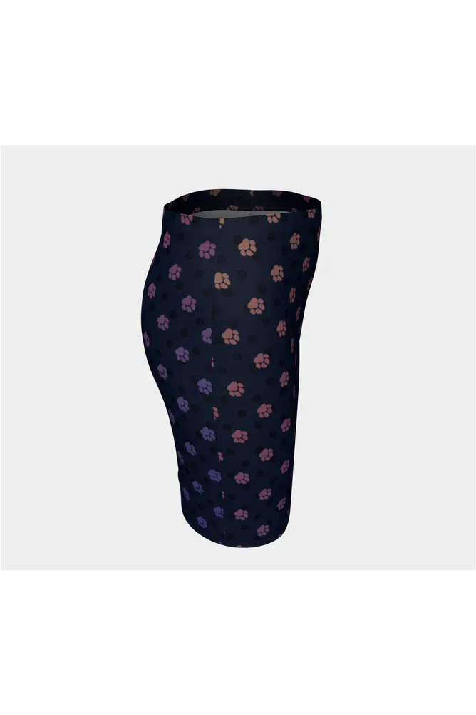 Paw Print Fitted Skirt