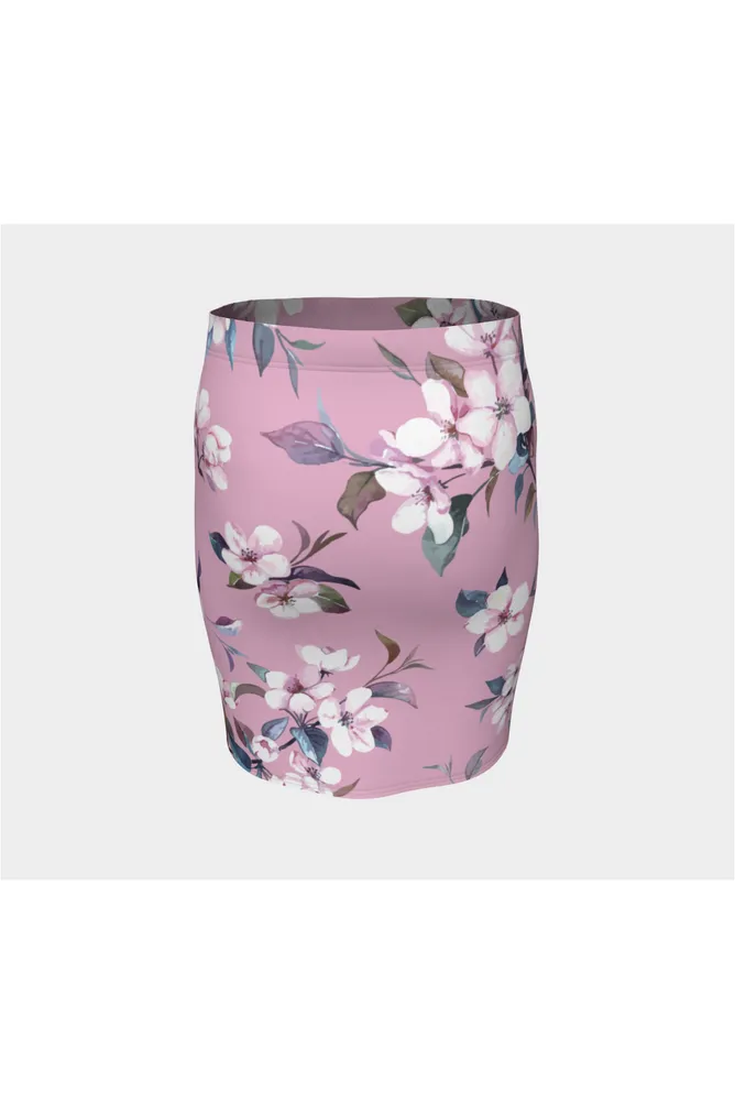 Pink Floral Fitted Skirt