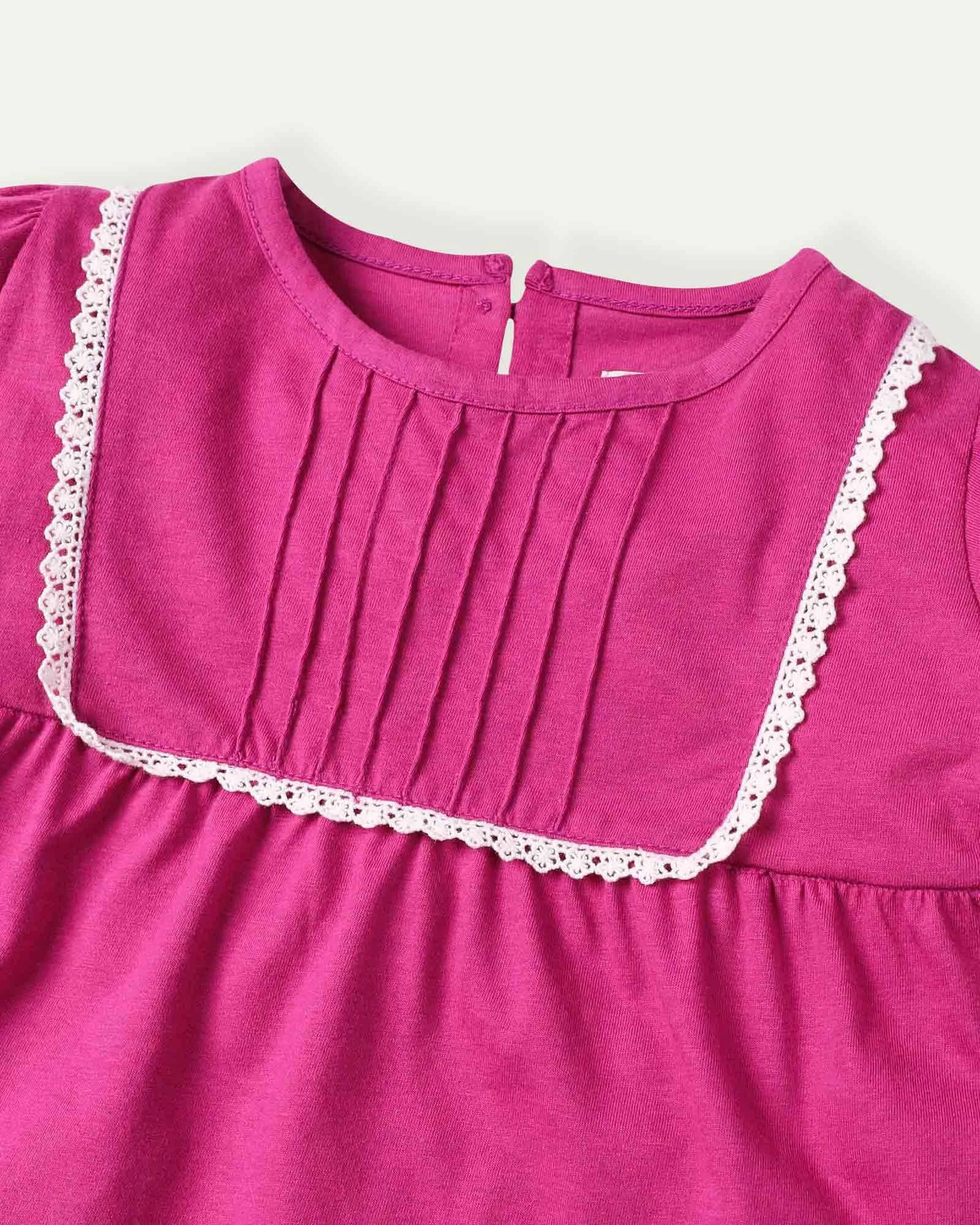 Pleated Magenta Top