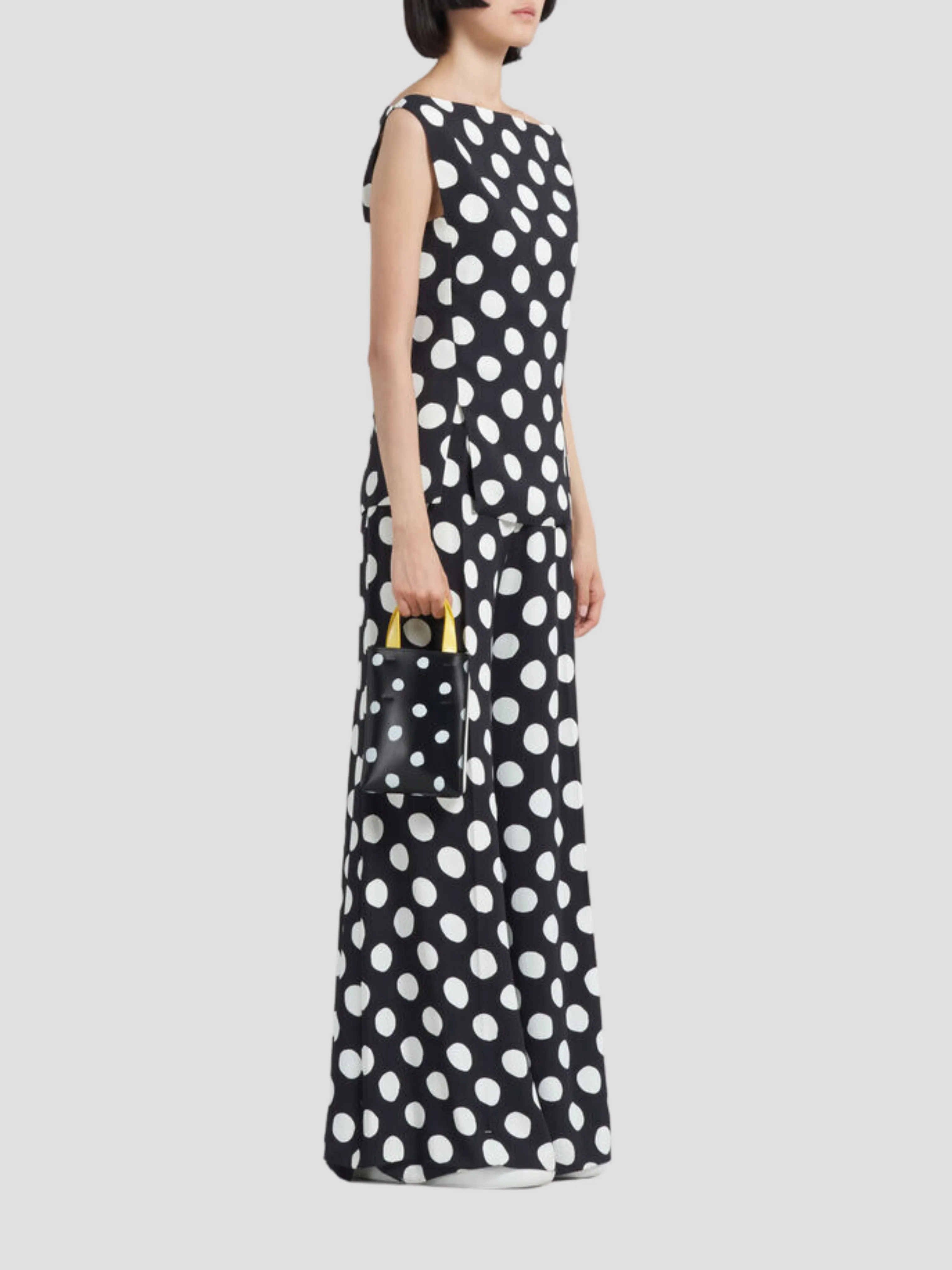 Polka Dot Straight Pant in Black and White