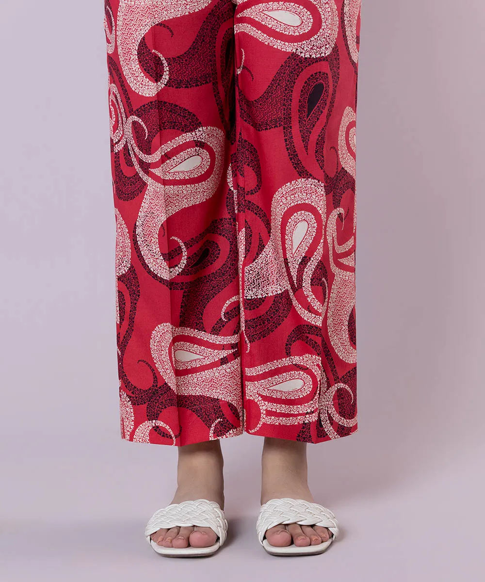 Printed Cambric Straight Pants