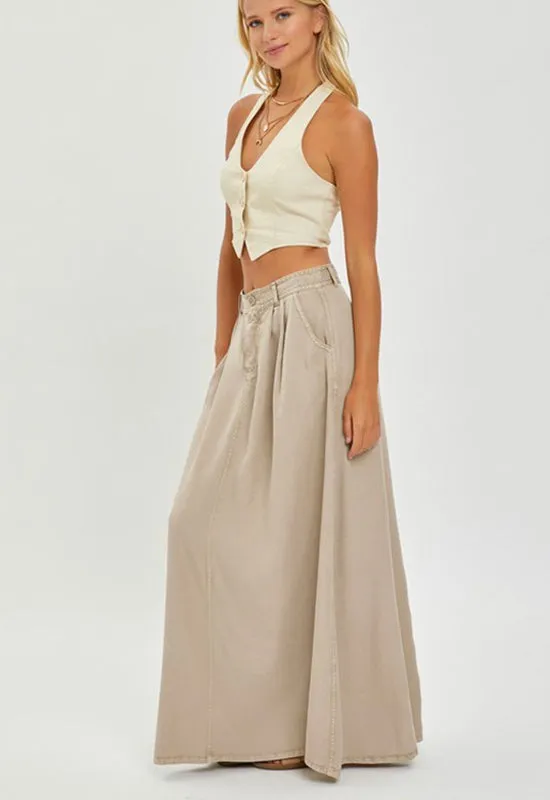 Risen - Full Length Tencel Skirt Taupe