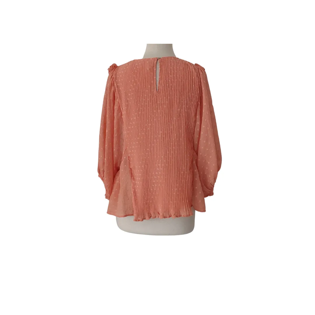 River Island Light Pink Pleated & Frill Top | Gently Used |