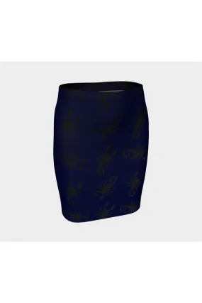 Scorpions at Night Fitted Skirt