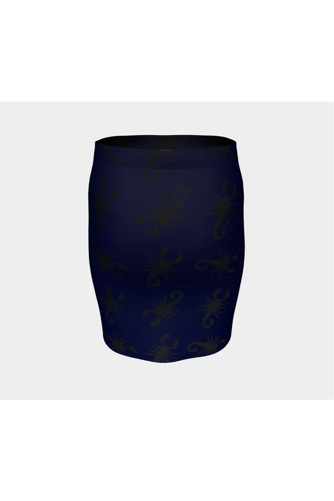 Scorpions at Night Fitted Skirt