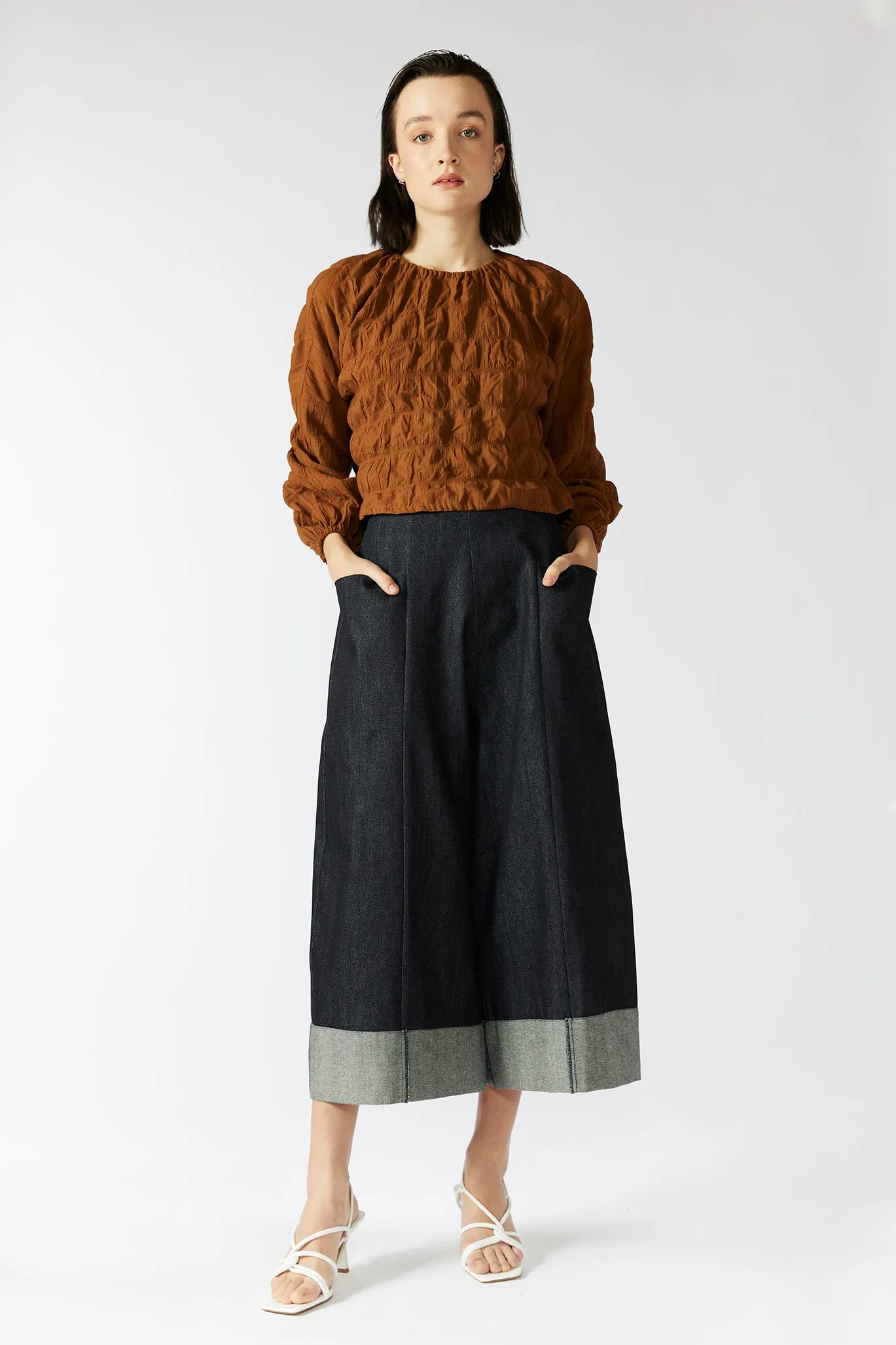 SEED TOP [ Burnt Orange Cotton, Long Sleeves ]