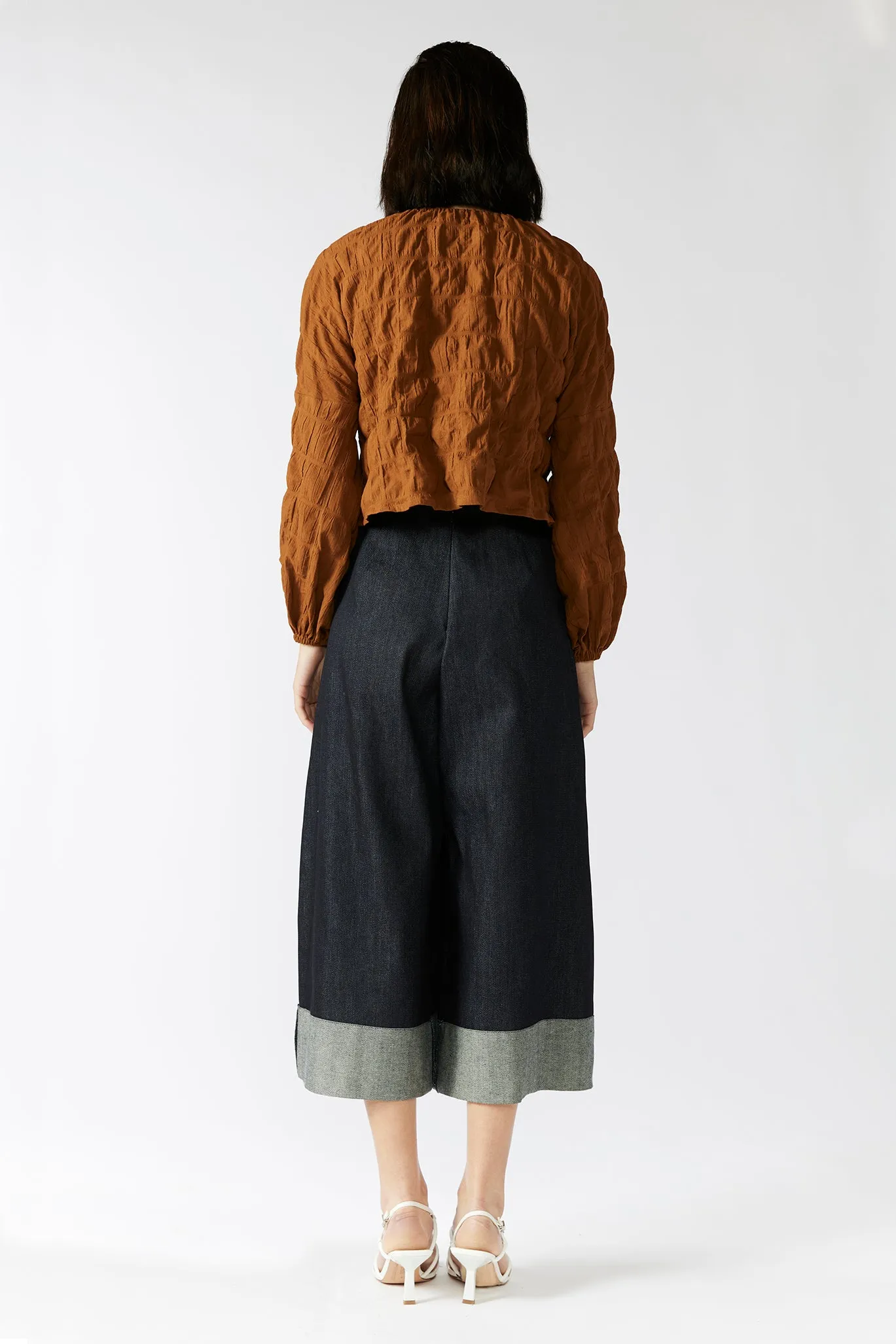 SEED TOP [ Burnt Orange Cotton, Long Sleeves ]