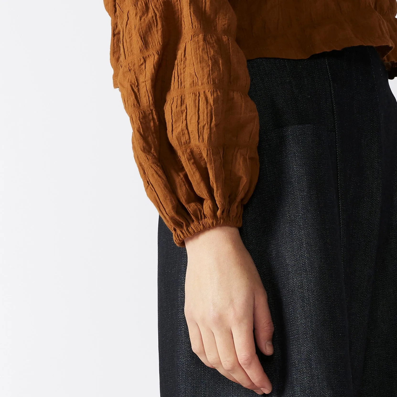 SEED TOP [ Burnt Orange Cotton, Long Sleeves ]