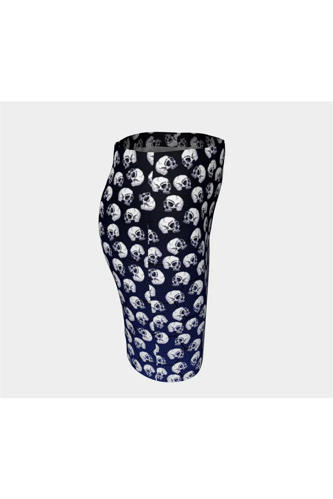 Skull Print Fitted Skirt