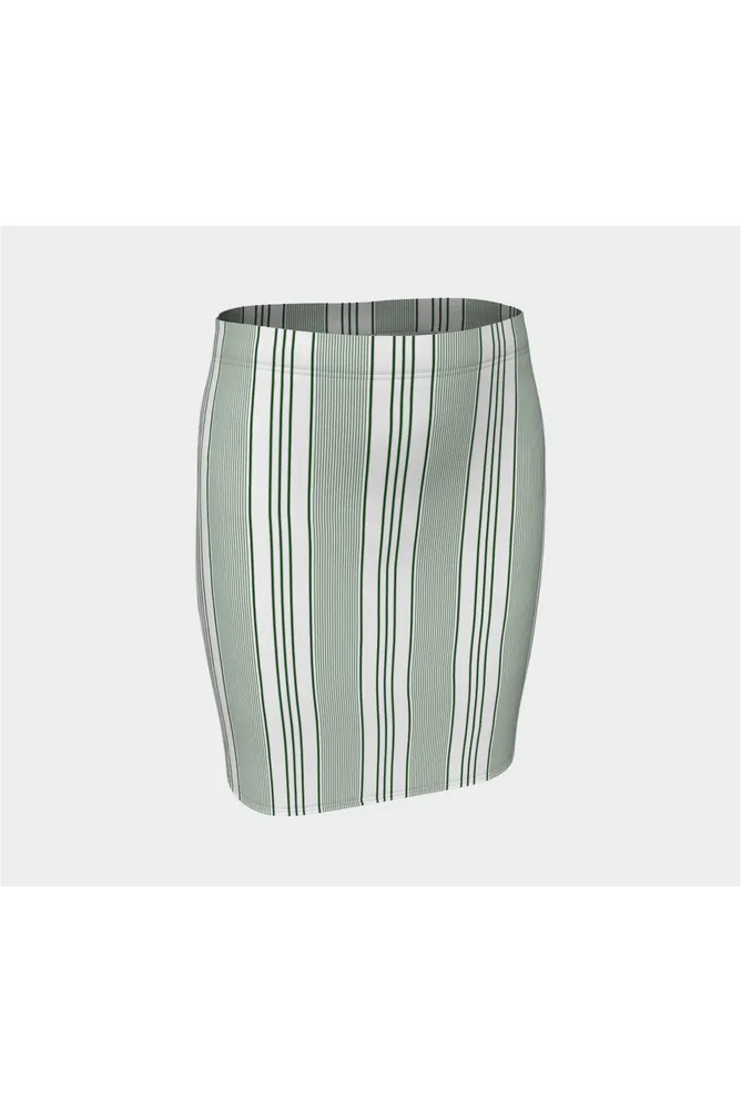 Spearmint Striped Fitted Skirt