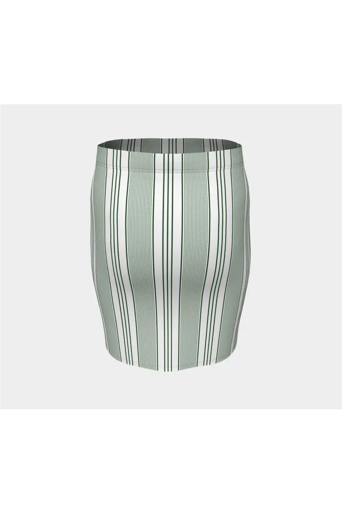 Spearmint Striped Fitted Skirt