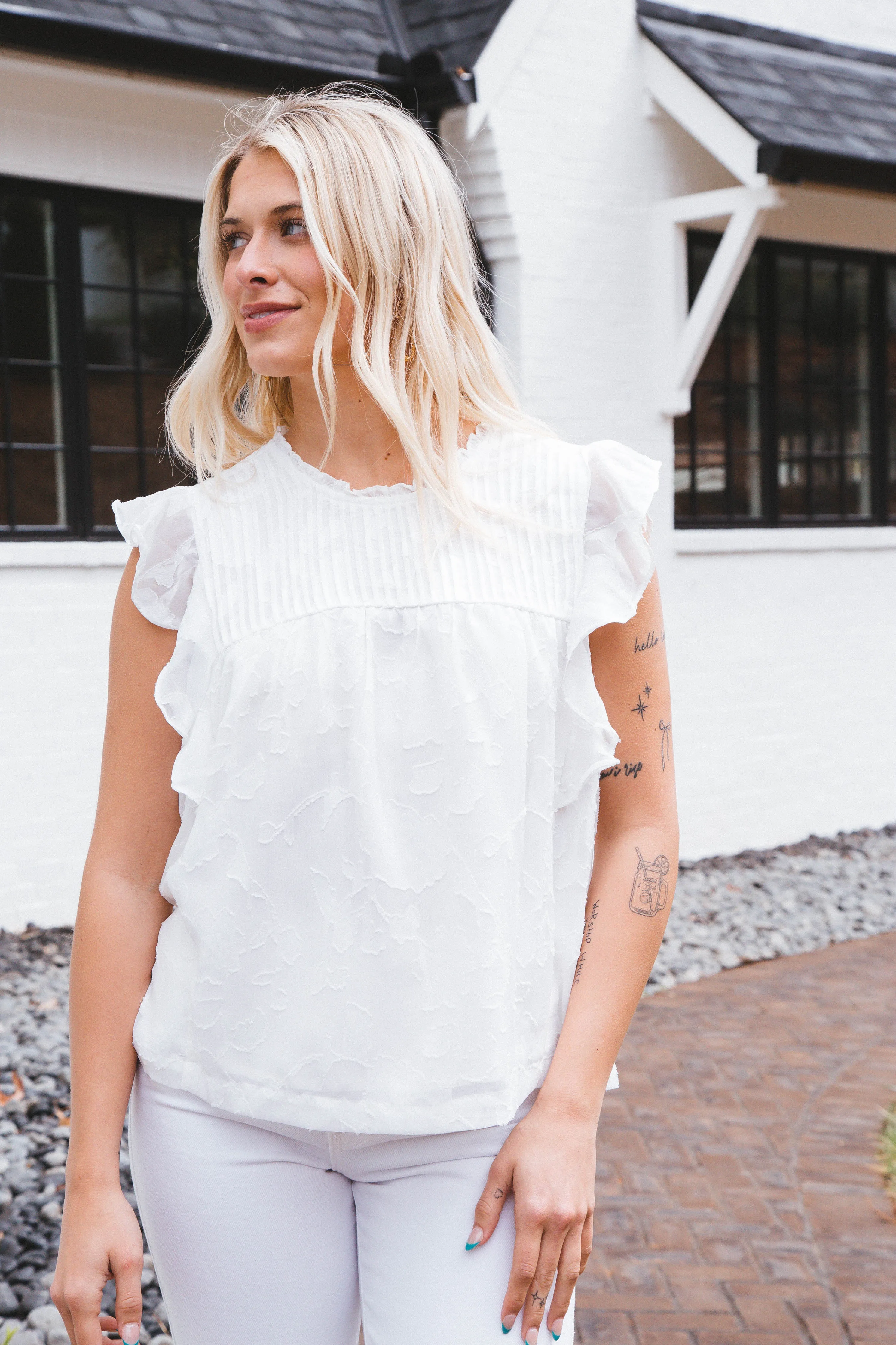 Spring Gathering Top, White | Sanctuary