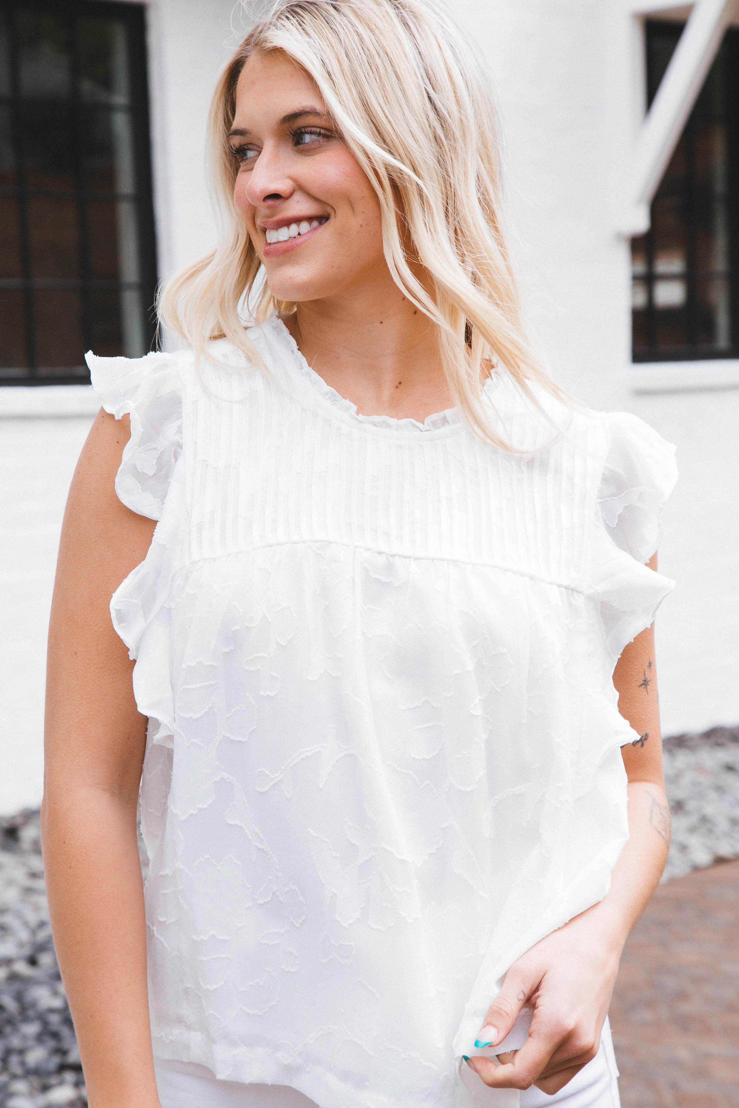 Spring Gathering Top, White | Sanctuary