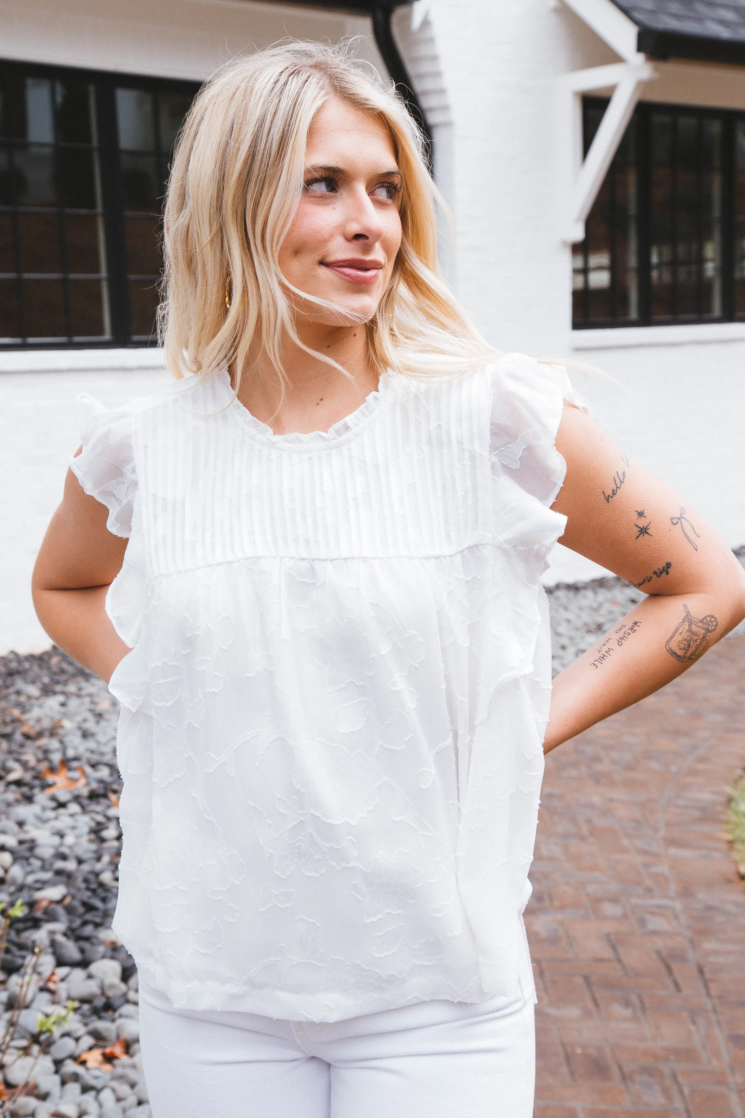 Spring Gathering Top, White | Sanctuary