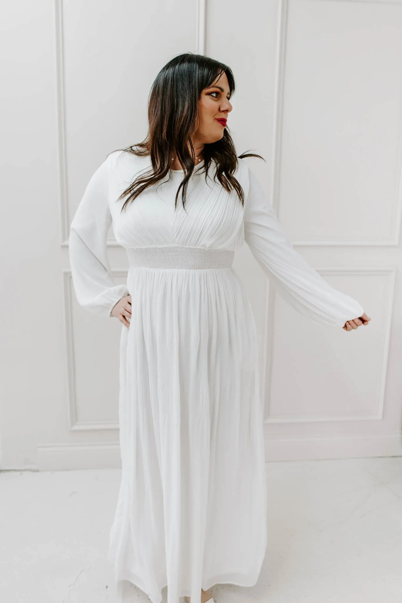 Tia Pleated Detail Maxi Dress