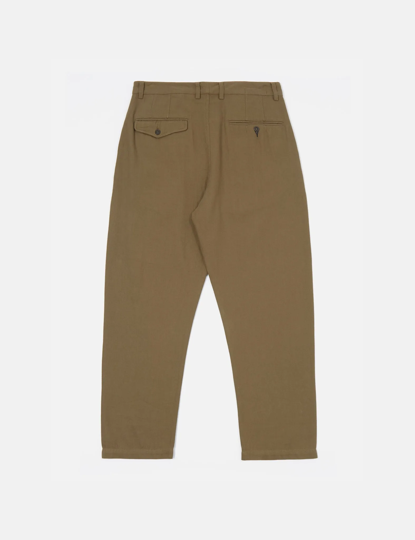 Universal Works Double Pleat Pant (Wide/Tapered) - Olive Green