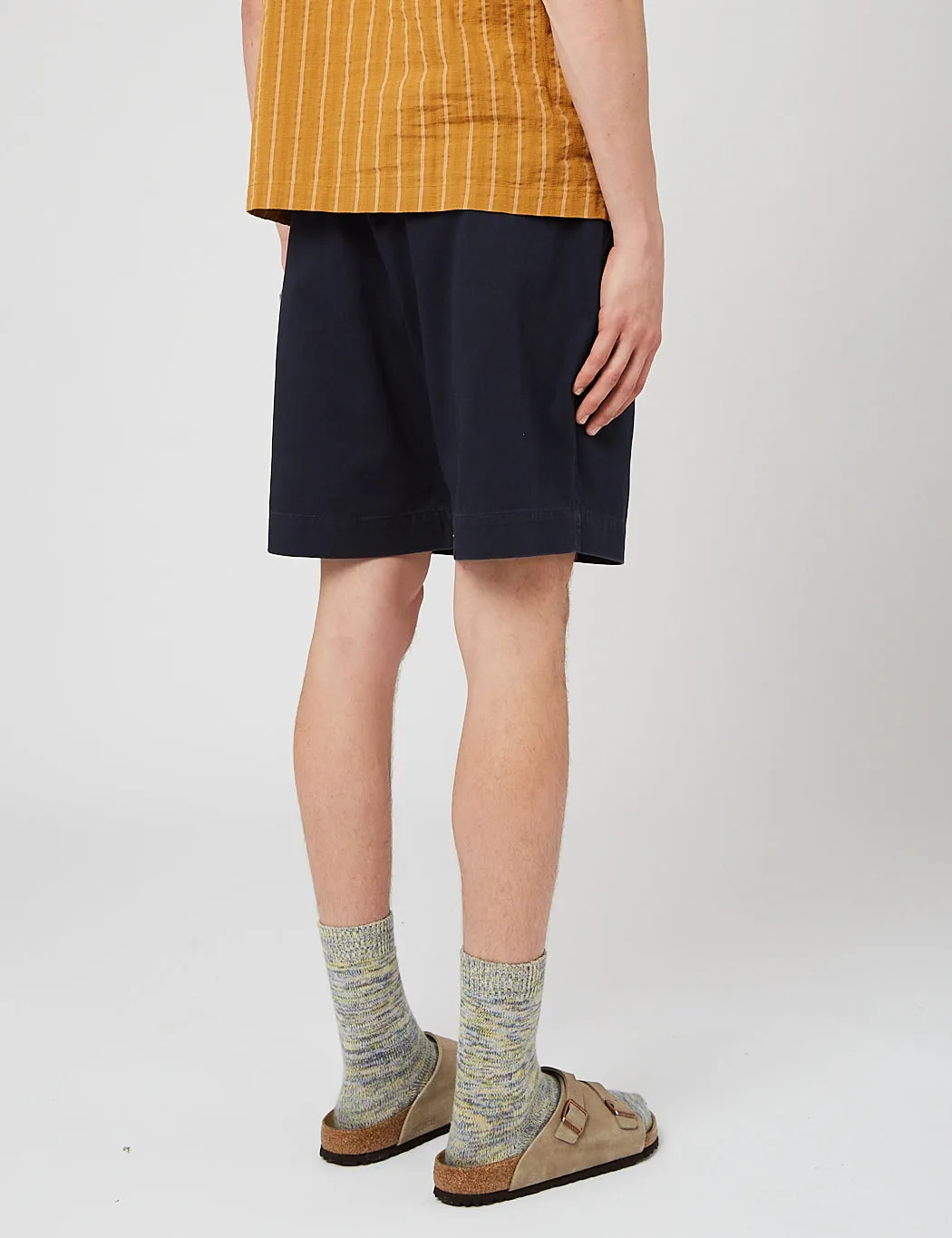 Universal Works Pleated Track Shorts - Navy Blue