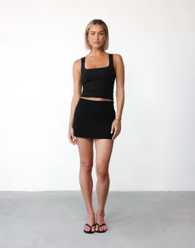 Valeria Mini Skirt (Black)