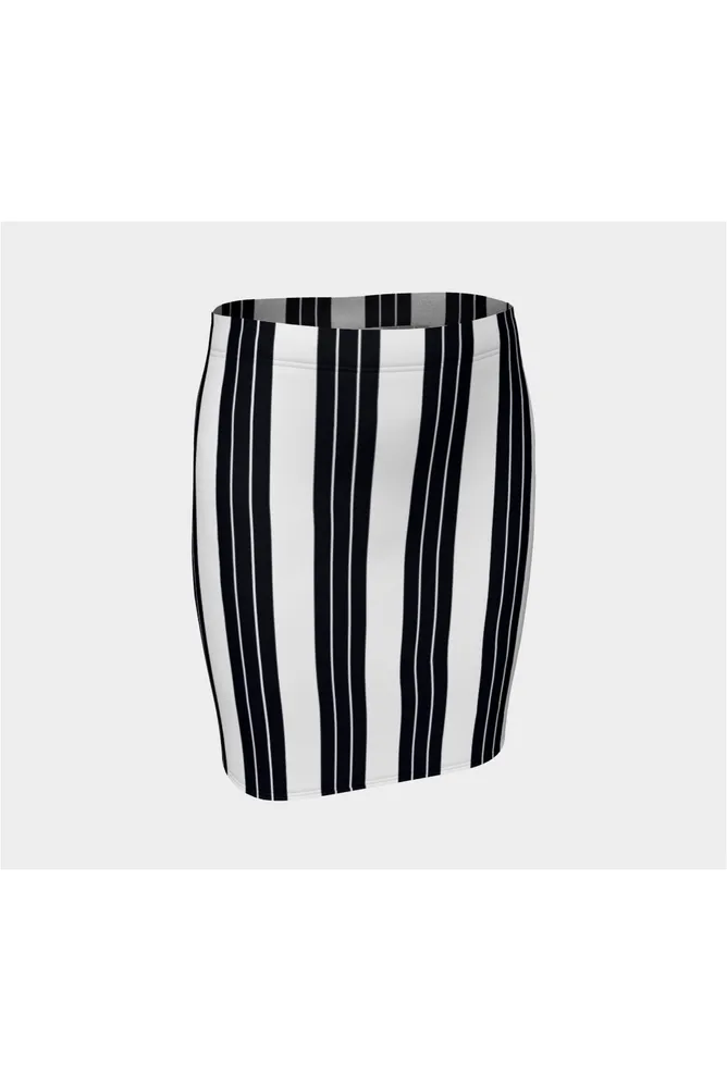 Vertical Stripes Fitted Skirt