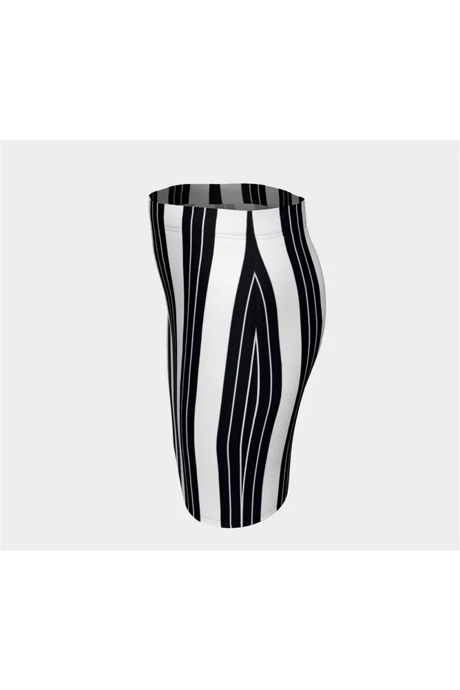 Vertical Stripes Fitted Skirt