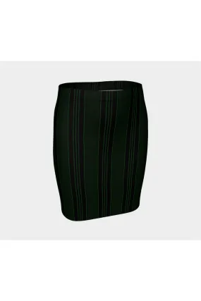 Vintage Striped Cheer Fitted Skirt