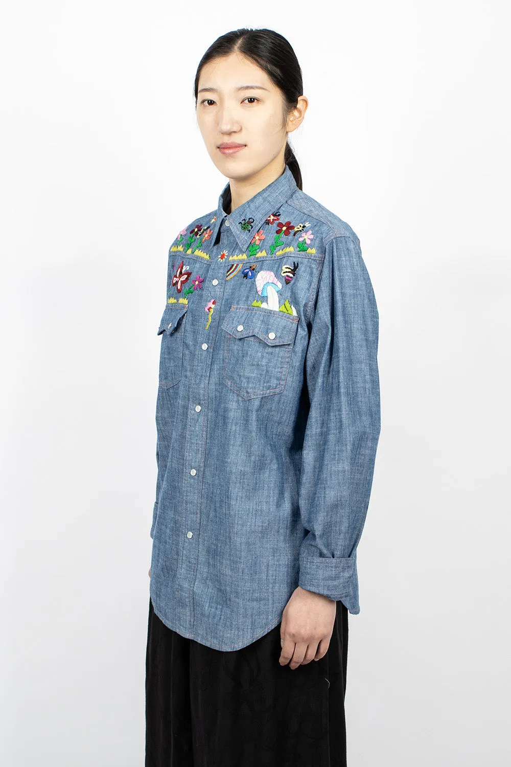 Western Shirt Chambray Embroidery