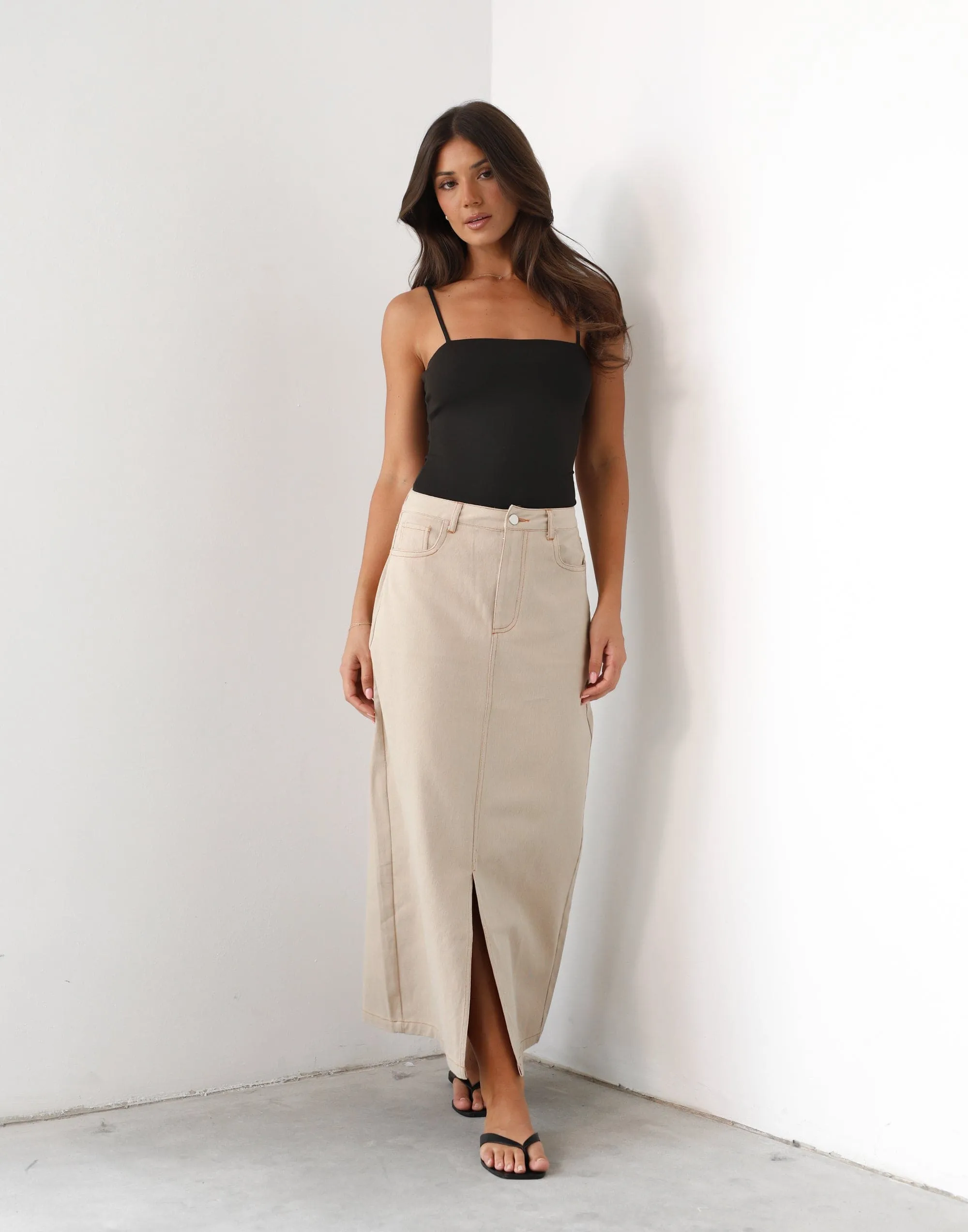 Yana Maxi Skirt (Beige)