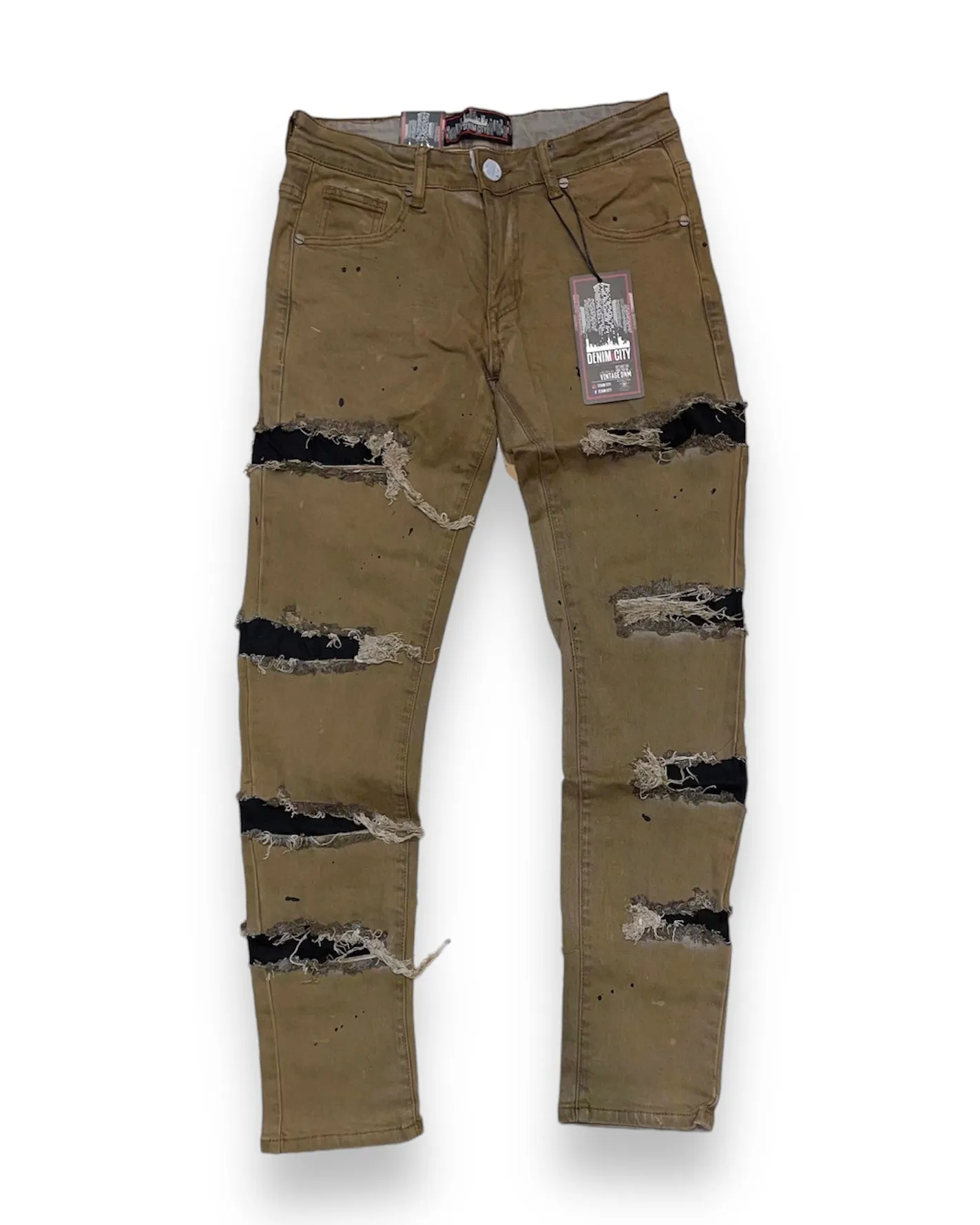 Zombie Ripped Mechanic Wash Denim